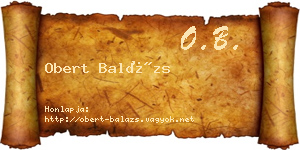 Obert Balázs névjegykártya