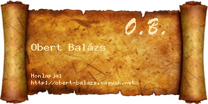 Obert Balázs névjegykártya